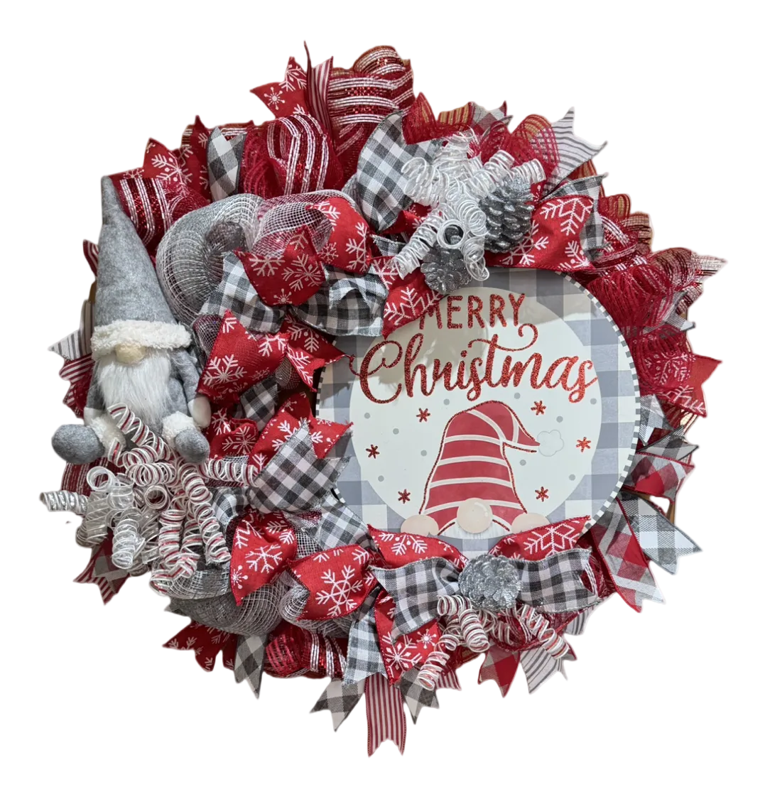 Merry Gnomie Christmas Wreath