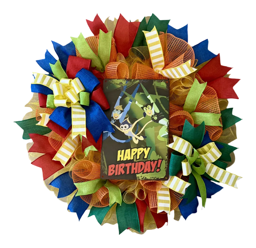 Kids Cartoon  Birthday Wreath