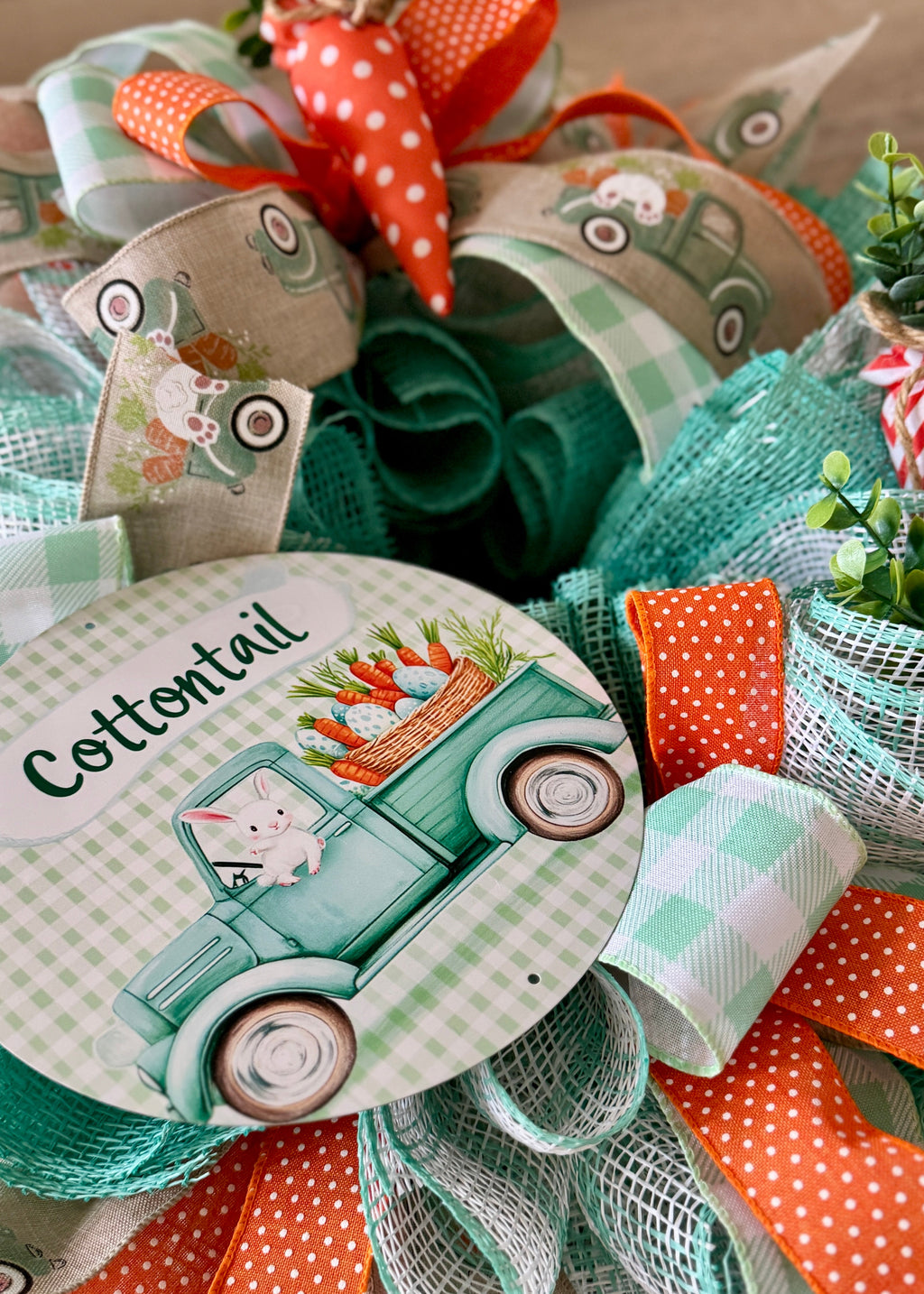 Cottontail Easter Truck Wreath image 1