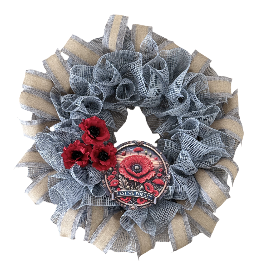 Anzac Day "Lest We Forget" Grey Wreath image 0