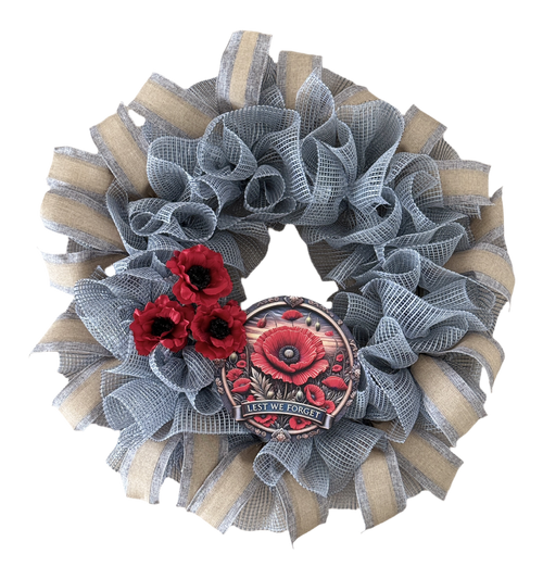 Anzac Day "Lest We Forget" Grey Wreath image 0
