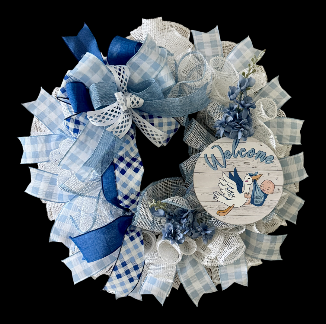 "Welcome Baby Boy" Wreath image 2